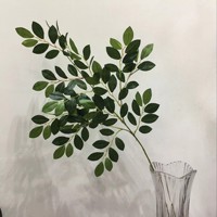 LE-23 88cm 리얼리틱 실크 로즈 리프 스템 플라워리스 인조 그린리 브랜치 웨딩 및 DIY 프로젝트용