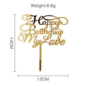Décoration de gâteau en acrylique Ins, Joyeux anniversaire <span class=keywords><strong>patron</strong></span>, bébé, papa, décoration de gâteau d'anniversaire - Product Image 5