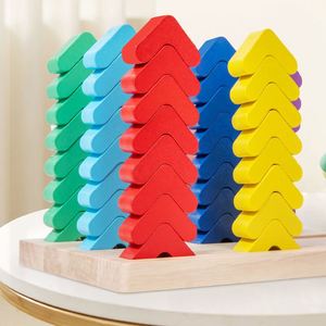Interesante Juego de Rompecabezas de Desarrollo Temprano para Niños, Bloques de Construcción de Madera con Forma de Arcoíris - Product Image 3