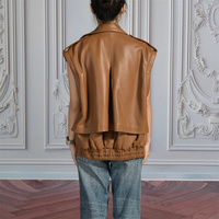 Veste de motard en cuir véritable de luxe pour femme, style bomber, avec fermeture éclair, manches amovibles, en peau de mouton véritable, personnalisable avec logo, vente en gros, collection automne