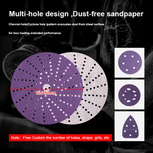 Wholesale 3M Sandpaper P240 Purple Ceramic Sanding Disc 150mm 6 Inch Hook And Loop Sanding Paper Abrasive Discs For Automotive