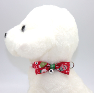 High-end custom Christmas Theme Pattern Puppy Cat Dog nylon Collar with bell and Escape Buckle - Product Image 6