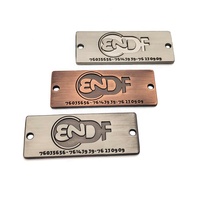 Étiquette métallique personnalisée gravée avec logo, nom privé, en alliage de zinc, pour vêtements, plaque de couture de marque