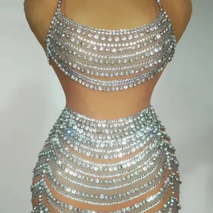 <span class=keywords><strong>Robe</strong></span> de soirée élégante et sexy sans manches en mousseline de soie, coupe trapèze, longueur mi-longue, nouvelle sortie, performances scéniques, <span class=keywords><strong>robe</strong></span> de fête, club - Product Image 1