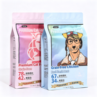 Support personnalisé pour aliments pour chats et chiens, réutilisable, résistant à l'humidité, imprimé en héliogravure, service OEM ODM sur mesure