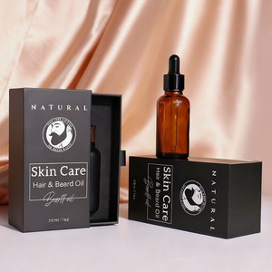Flacone Contagocce in Vetro Nero Opaco Personalizzabile con Logo, con Scatola Quadrata per Siero Viso, Olio per Capelli e Barba - 10ml/30ml/50ml/100ml - Product Image 2