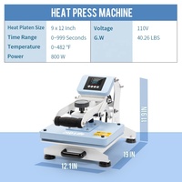 Presse à chaud numérique à écran LCD 23x30cm (9x12 pouces) à clapet pour sublimation, idéale pour les petites entreprises
