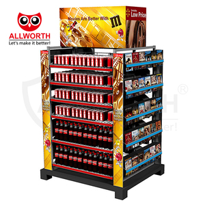 Nhà phân phối bắt mắt có thể điều chỉnh sáng tạo Trọng lượng nhẹ với Hooks hiển thị sàn đứng trường hợp - Product Image 1