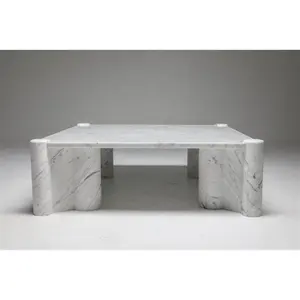 NANWEI Table rectangulaire Bianco Carrara en marbre blanc italien naturel personnalisé pour le salon