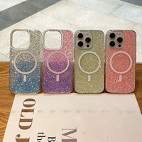 Coque magnétique Drop Glue pour iPhone 17 Air, étui de luxe scintillant et coloré pour iPhone 16 15 14 13 Pro Max