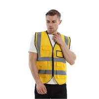 Gilet de sécurité réfléchissant, uniforme respirant, plusieurs poches, fermeture éclair, séchage rapide, haute visibilité, vêtements de travail unisexes, polyester
