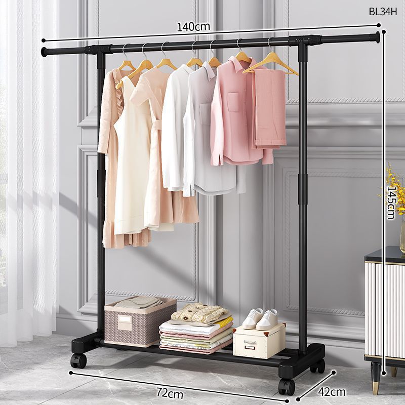 Semplice [asta singola nera lunga più ruota] nera