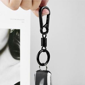 Retro Style Simple Strong Carabiner Shape Candy Color & Black <b>Keychain</b> Key Chain Ring Keyring Keyfob Key Holder with Spring - Product Image 5