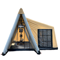 Tente gonflable de glamping en TPU avec puits de lumière transparent et cheminée, imperméable, pour 5 à 8 personnes, idéale pour les fêtes, les voyages en famille et le camping, OEM ODM