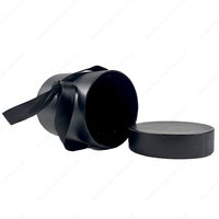 Boîte de tube de ruban cylindrique personnalisée Carton rigide bon marché Boîtes cadeaux rondes en papier de stratification noir mat avec couvercles