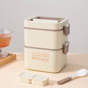 Boîte à lunch bento rectangulaire S13 en acier inoxydable, à un seul niveau, 3 compartiments, chauffable, étanche, empilable, avec poignée pour l'école - Product Image 5