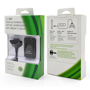 Control Inalámbrico 360, Kit 2 en 1 de Juego y Carga con Batería de Plástico de 4800mAh, Comunicación por Cable, Blanco y Negro - Product Image 6