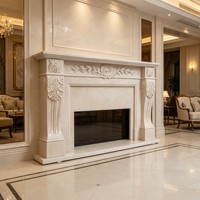 Manteau de cheminée moderne et simple en marbre blanc, cadre de cheminée en marbre de Carrare naturel pour la décoration du salon de villa