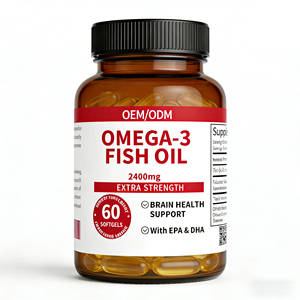 Омега-3 рыбий жир под собственной торговой маркой 2400 мг - OEM/ODM для здоровья мозга, с <span class=keywords><strong>EPA</strong></span> и <span class=keywords><strong>DHA</strong></span> - 60 мягких капсул - Product Image 1