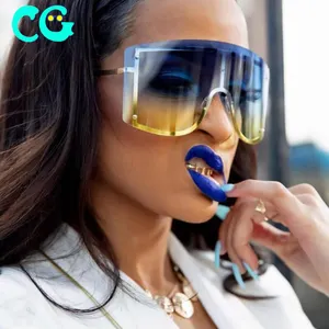 대형 선글라스 여성 남성 큰 고글 럭셔리 파티 선글라스 패션 유행 축제 안경 UV400 미래 태양 안경