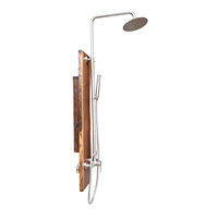 Kit de douche extérieure en cèdre, station de piscine autoportante en bois pour jardin