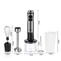 RAF R.786 Multifunctionele Staafmixer 600W Vier Bladen 700ml Maatbeker 400ml Hakselaar Klopper Melkopschuimer voor Dagelijks Gebruik bij het Voorbereiden van Eten