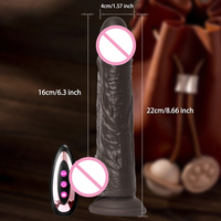 Jouets sexuels pour adultes masturbateur marron chauffant télescopique balançoire poussée silicone énorme vibrateur réaliste gros godes noirs pour femmes