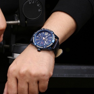 Montre à quartz bleue NAVIFORCE 9117 pour homme, étanche, décontractée, sportive, bracelet en cuir, montre-bracelet pour homme, mode - Product Image 6
