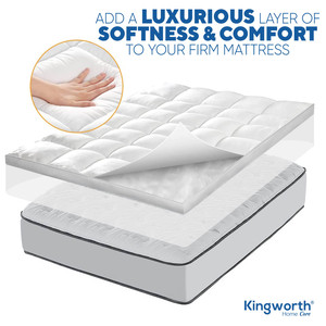 Kingworth 2026 Deep Pocket Soft Protector Twin Size Protector Fluffy White Cotton <strong>Single</strong> <strong>Mattress</strong> <strong>Topper</strong> <strong>for</strong> <strong>Bed</strong> - Product Image 4