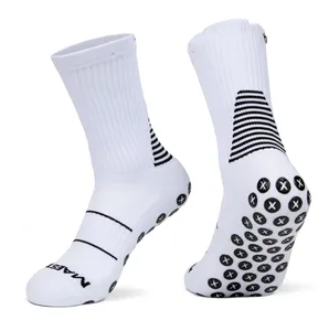 Custom Logo And Colors Man's Grip Socks Suitable For Basketball Soccer Socks With High Quality Anti Slip Football Socks