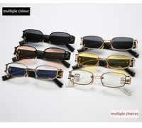 Nouvelles lunettes de soleil carrées à monture dorée tendance pour femmes et hommes, style coréen en métal rond, lunettes carrées GM de petite taille