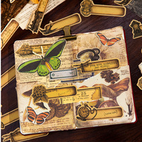 Autocollants en papier kraft, lot de 45 pièces, série de messages temporels, décoration rétro, 4 choix