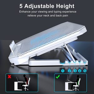 NUOXI مزدوج المشجعين برودة حامل دفاتر الملاحظات برودة Soporte الفقرة قاعدة تبريد كمبيوتر محمول ل 12-16 بوصة - Product Image 4