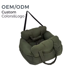 Siège rehausseur pour chat et chien de style luxe moderne, en tissu Oxford imperméable, avec support pour siège de voiture, facile à nettoyer, lavable, motif uni, pour usage extérieur - Product Image 3