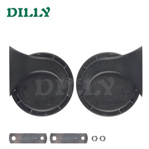 Clacson Auto 12V 24V Set Clacson a Tono Alto e Basso Universale Modificato per Moto, Camion, Treno, Autobus, Barca, Clacson a Chiocciola Nero a Bocca Quadrata - Product Image 2