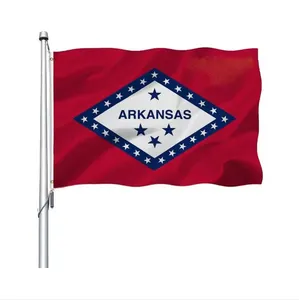 促销高品质3x5ft 100% 聚酯双面美国50州旗定制阿肯色州州旗