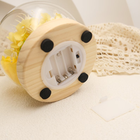 Konservierte Rosenblüten-Kuppel mit LED-Nachtlicht, zwei konservierte Rosen, Muttertag, Geburtstagsgeschenk für Mama, Oma, Heimdekoration für den Tisch.