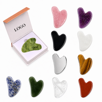 Gua Sha en Jade Vert, Pierre Naturelle Lisse pour la Relaxation Musculaire à Froid, Planche de Massage et Outils de Grattage Corporel, Ensemble Complet de Gua Sha