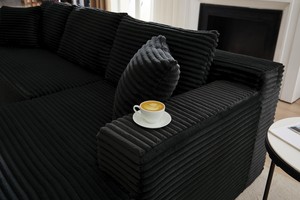 L-Shaped Convertible Modular Sectional Sofa Set Corduroy Fabric Deep-<b>Seat</b> No Assembly Required Comfy Sleeper Living Room - Product Image 6