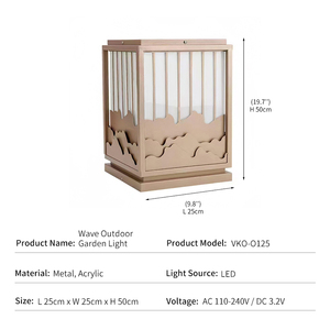 Lampadaire d'<span class=keywords><strong>extérieur</strong></span> en métal et acrylique, nouveau style zen chinois, pour jardin, villa, cour, étanche, vente en gros pour projets - Product Image 2