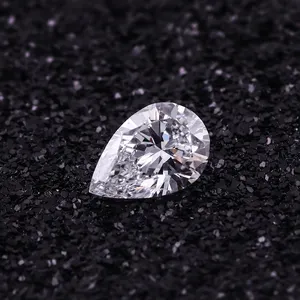 3X5mm pear brilliant cut GH color SI clarity lab created hpht polished diamond in stock