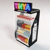 Vitrine de comptoir Tinya en acrylique LED verrouillable, personnalisable, pour cigarettes, avec éclairage RGB – Offre spéciale OEM pour magasins de tabac