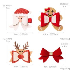 Nuevas horquillas navideñas para niños Acetato Papá Noel Muñeco de nieve Fawn Horquillas en rojo - Product Image 4
