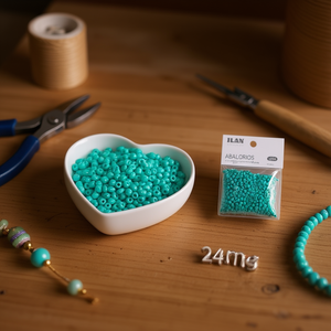 Ilan Abalorios Perline a Forma di Riso 4mm Turchese 50g per Creazione di Gioielli Artigianali - Product Image 2