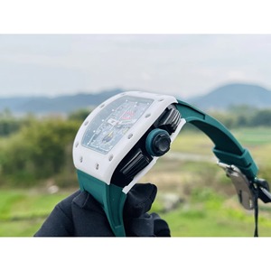 Reloj de Lujo de Alta Calidad con Temporizador, Caja de Cerámica Tonneau, Cristal de Zafiro, Correa de Goma de 24 mm, Movimiento Mecánico Automático - Product Image 4