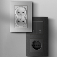 Interrupteurs et prises électriques mécaniques de haute qualité TEP série JL, panneau rond carré européen, 1 gang, 2 voies