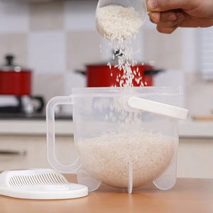 Lavado a mano libre de cocina, lavado de arroz, lavado de verduras, cesta de drenaje de frutas y verduras, lavadora de arroz de contraflujo de plástico - Product Image 3