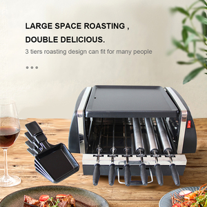 Black Non-stick Smokeless Korean Bbq Portable Electric Grill <strong>Table</strong> Flat <strong>Top</strong> Grill <strong>Barbeque</strong> Grill With Side Cooker - Product Image 3