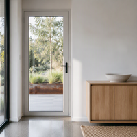 Porte à battants double en PVC noir pour villa, patio et projets de construction résidentielle