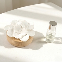 Diffuseur de parfum d'ambiance artisanal en bois et céramique, diffuseur de roseaux en pierre d'huile essentielle parfumée aux fleurs
